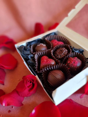 Single Red Rose + Chocolates
