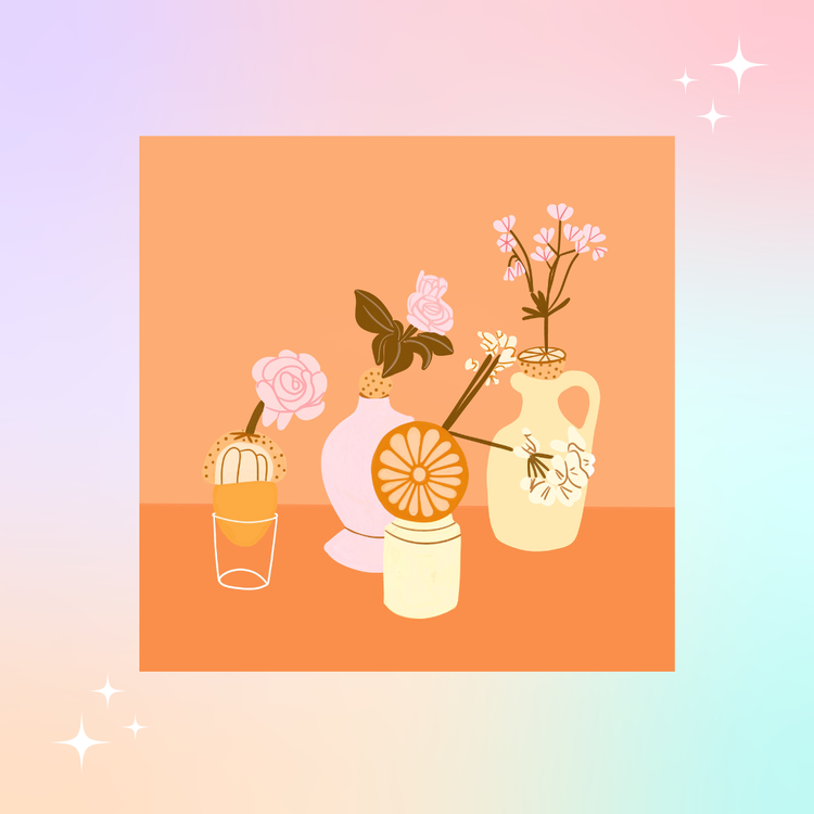 Rosey Still Life Card