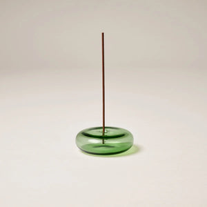 Glass Vessel Incense Holder - Green