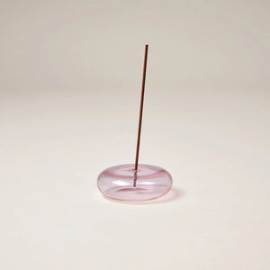 Glass Vessel Incense Holder - Pink