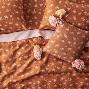 Vintage Floral Hazelnut Upholstery Cushion